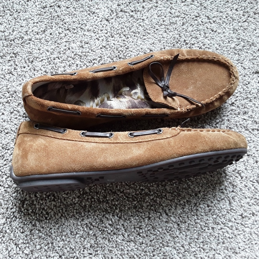Sam Edelman suede brown shoes slip on flat women size 9 1/2